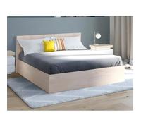 Lit coffre 140 x 190 cm - Coloris : Naturel + Matelas - ELPHEGE