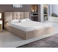 Lit coffre 140 x 190 cm - Tissu - Beige - ELIAVA de