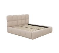 Lit coffre 140 x 190 cm - Tissu bouclette - Beige - DAMADO II de Pascal Morabito