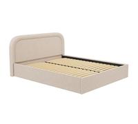 Lit coffre 140 x 190 cm - Tissu bouclette - Beige - FIREZA II