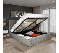 Lit Coffre 140x190 cm Eden+ sommier/Gris Clair