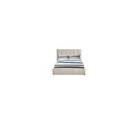 MENZZO Lit double Luftani avec sommier relevable 140x190cm Velours Beige - Velours L148 x P207 x H103 cm Hauteur pied de lit : H30