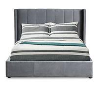 Lit Adulte Sommier Relevable "Fady" 140x190cm Gris