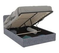 IDMarket - Lit Coffre Double Norfolk avec tête de lit et sommier 140 x 190 cm Tissu Gris Anthracite