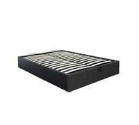 Lit coffre 140x200 collection YANI coloris noir. Lit avec un grand coffre pour votre chambre à coucher