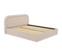 Lit coffre 160 x 200 cm - Tissu bouclette - Beige - FIREZA II
