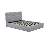 Lit coffre 160 x 200 cm - Tissu bouclette - Gris - MAZIRI