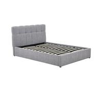 Lit coffre 160 x 200 cm - Tissu bouclette - Gris - MAZIRI