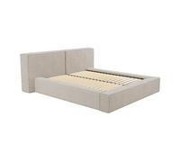 Lit coffre 160 x 200 cm - Velours côtelé - Beige - TIMANO de
