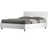 Lit coffre 160x190 avec tête de lit inclinée en frêne blanc Demas