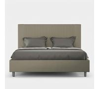 Lit rembourrée avec sommier 160x190 similicuir cappuccino Goya -