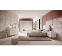 Lit coffre 160x200 cm avec chevets intégré, commode et armoire - ASTA