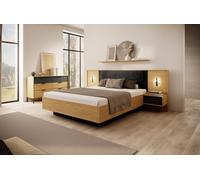 Lit coffre 160x200 cm avec chevets intégré et commode - AVA