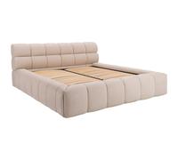 Lit coffre 180 x 200 cm - Tissu - Beige - FORVIK II de Pascal Morabito