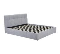 Lit coffre 180 x 200 cm - Tissu bouclette - Gris - MAZIRI