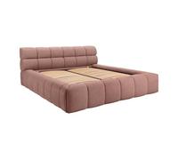 Lit coffre 180 x 200 cm - Tissu - Rose - FORVIK de