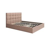 Lit coffre 180 x 200 cm - Velours - Beige - MIRDAL de