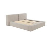 Lit coffre 180 x 200 cm - Velours côtelé - Beige - TIMANO