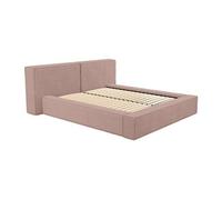 Lit coffre 180 x 200 cm - Velours côtelé - Rose - TIMANO de