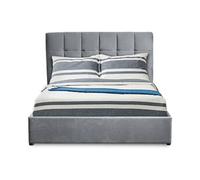 Lit coffre 180x200 cm velours argenté Utani