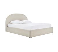 Lit coffre 2 places 160x200 cm en tissu beige OREN