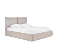 Lit coffre 2 places 160x200 cm en tissu chenille beige VIGO