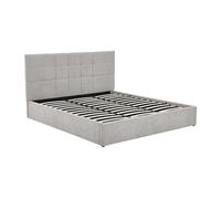 Lit coffre 200 x 200 cm - Tissu - Gris - HOPEYA de