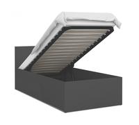 Lit coffre 90 x 190 cm Panama - Coffre de 470 Litres - Sommier inclus - Gris