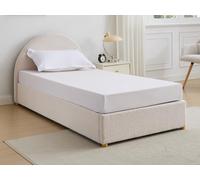Lit coffre 90 x 190 cm - Tissu bouclette - Crème - LIRIMO