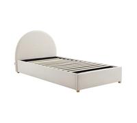 Vente-unique - Lit Coffre 90 x 190 cm - Velours côtelé - Beige - LIRIMO