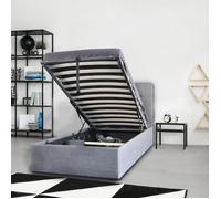 Lit coffre 90x190 sommier inclus Mily Gris foncé - WEBER INDUSTRIES - Elégance - Chic - A lattes