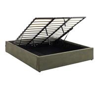 Lit Coffre Adulte 180x200 cm en Velours côtelé Vert avec sommier - Handy