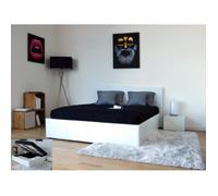 BARCELONA Lit coffre adulte 140x190 finition blanc Blanc