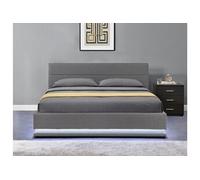 Lit LED avec coffre ""Anastasia"" - 140 x 190 - Gris foncé
