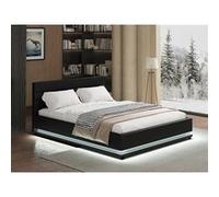 Lit LED avec coffre ""Anastasia"" - 140 x 190 cm - Noir