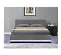 Lit coffre anastasia 171 x 213 x 90.5 cm en contreplaque sommier a lattes pour 2 personnes de couleur gris