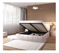 Lit coffre ATLANTA 180 x 200 cm avec sommier à lattes relevable Beige