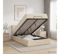 Lit coffre avec matelas et LED avec bandes LED Tissu ottoman Réglable vidaXL vid