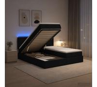 Lit coffre avec matelas et LED avec bandes LED Tissu ottoman Réglable vidaXL vid