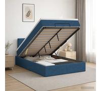 Lit coffre avec matelas et LED avec bandes LED Tissu ottoman Réglable vidaXL vid