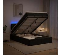 Lit coffre avec matelas et LED avec bandes LED Velours ottoman Cadre en vidaXL v