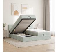 vidaXL Lit coffre ottoman Velours Luxe avec matelas et bandes LED