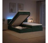 Lit coffre avec matelas et LED avec bandes LED Velours ottoman en Luxe vidaXL vi