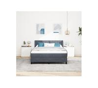 Lit coffre avec matelas gris foncé 160x200 cm en velours 3341529
