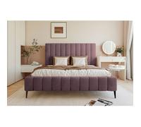 Lit coffre avec pieds - FIARRO - 180x200 cm - en tissu velours violet