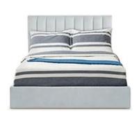 Lit coffre avec sommier redevable velours gris Saka 140x200 cm Gris G