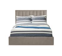 MENZZO Lit Coffre Songe + Sommier Velours Taupe 180cm - Velours L189 x P217 x H112 cm