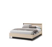 Lit coffre beige 160x200 cm ou 180x200 cm avec LED - STELLA