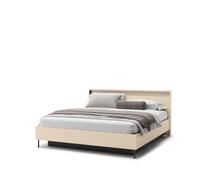 Lit coffre beige 160x200 cm ou 180x200 cm avec LED - STELLA
