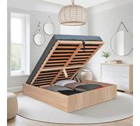 Lit Coffre Bilbao 140x200 cm + sommier/Décor chêne Blanchi